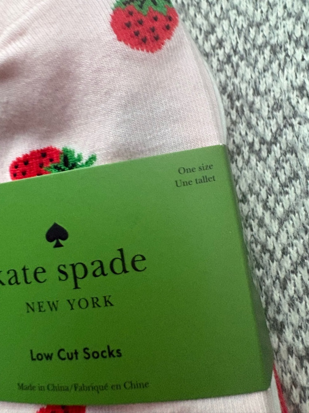 Kate Spade 3 Pack Strawberry Print Low Cut Socks. - Picture 2 of 2